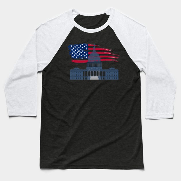 washington dc dc vintage Baseball T-Shirt by Palette Harbor